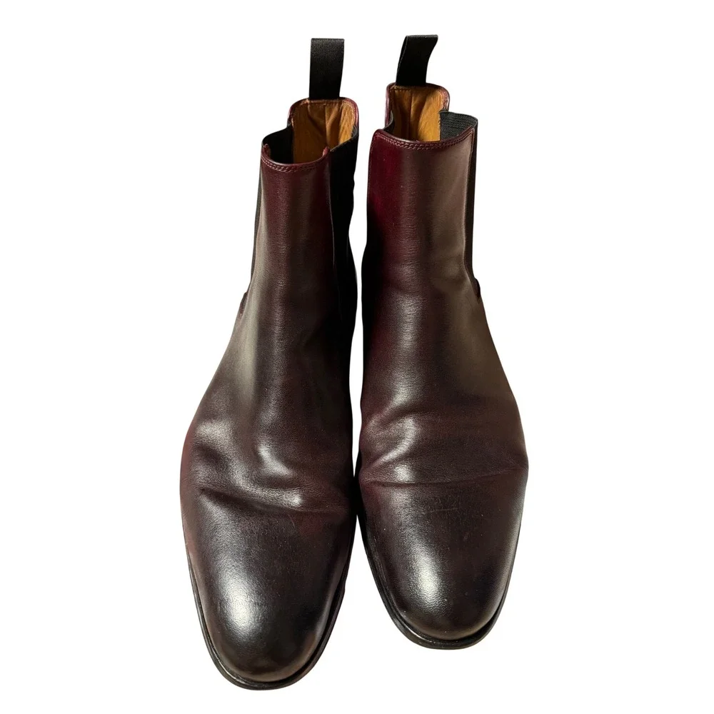 Thomas Bird Eastwood Chelsea Boots Oxblood Leather Made in Italy Sz 44 Classic